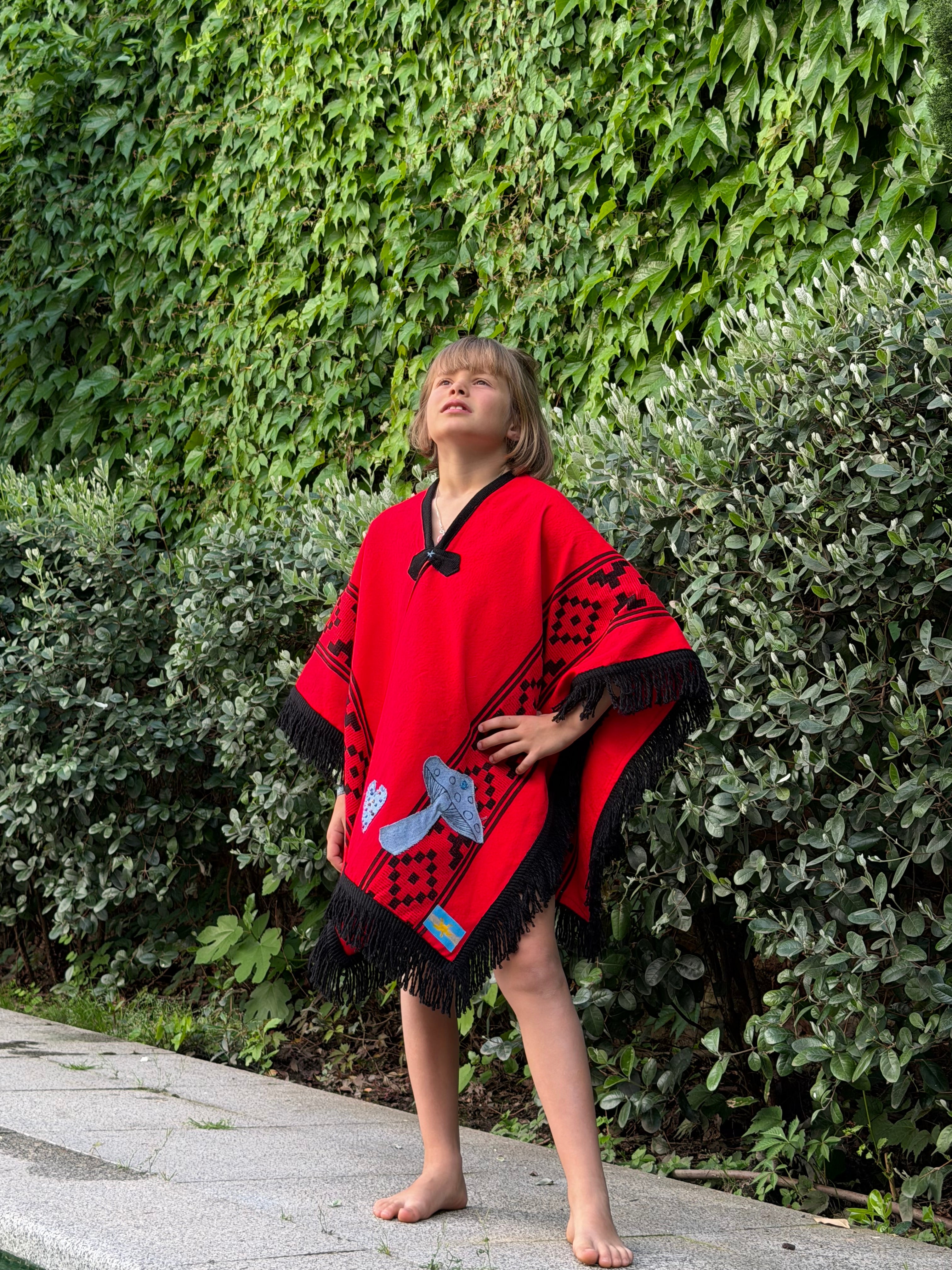 Poncho Red Kids